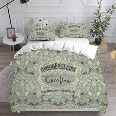 Coraline the Secret Door Cosplay Bedding Set Duvet Cover Pillowcases Halloween Home Decor