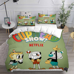 Cuphead Cosplay Bedding Set Duvet Cover Pillowcases Halloween Home Decor