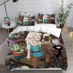 Disenchantment Season 1  Cosplay Bedding Set Duvet Cover Pillowcases Halloween Home Decor