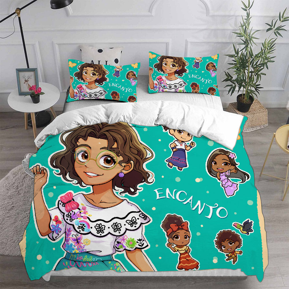 Encanto Mirabel Cosplay Bedding Set Duvet Cover Pillowcases Halloween Home Decor