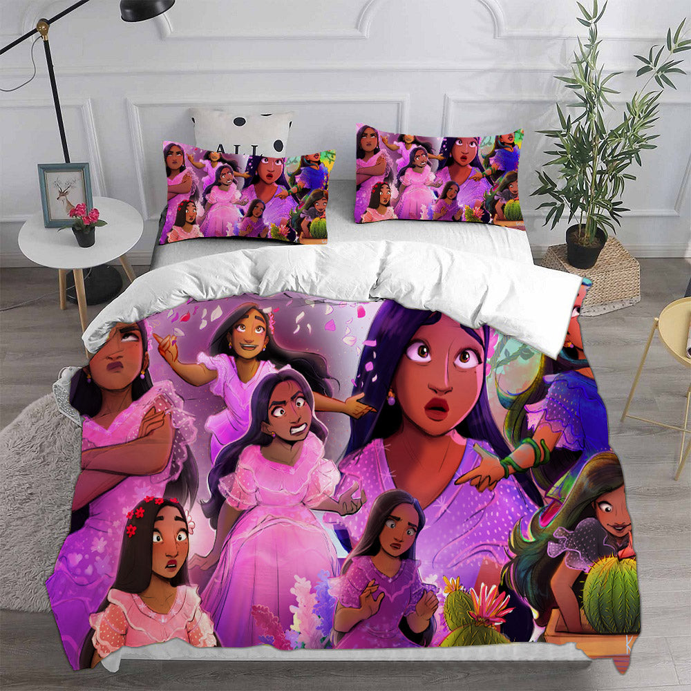 Encanto Mirabel Cosplay Bedding Set Duvet Cover Pillowcases Halloween Home Decor