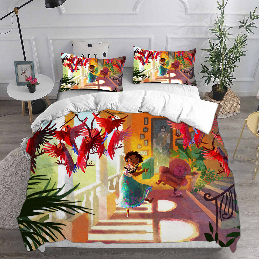 Encanto Mirabel Cosplay Bedding Set Duvet Cover Pillowcases Halloween Home Decor