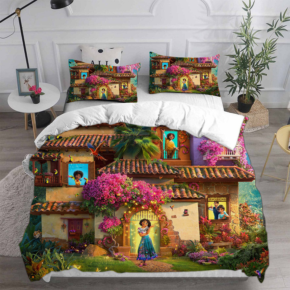 Encanto Mirabel Cosplay Bedding Set Duvet Cover Pillowcases Halloween Home Decor