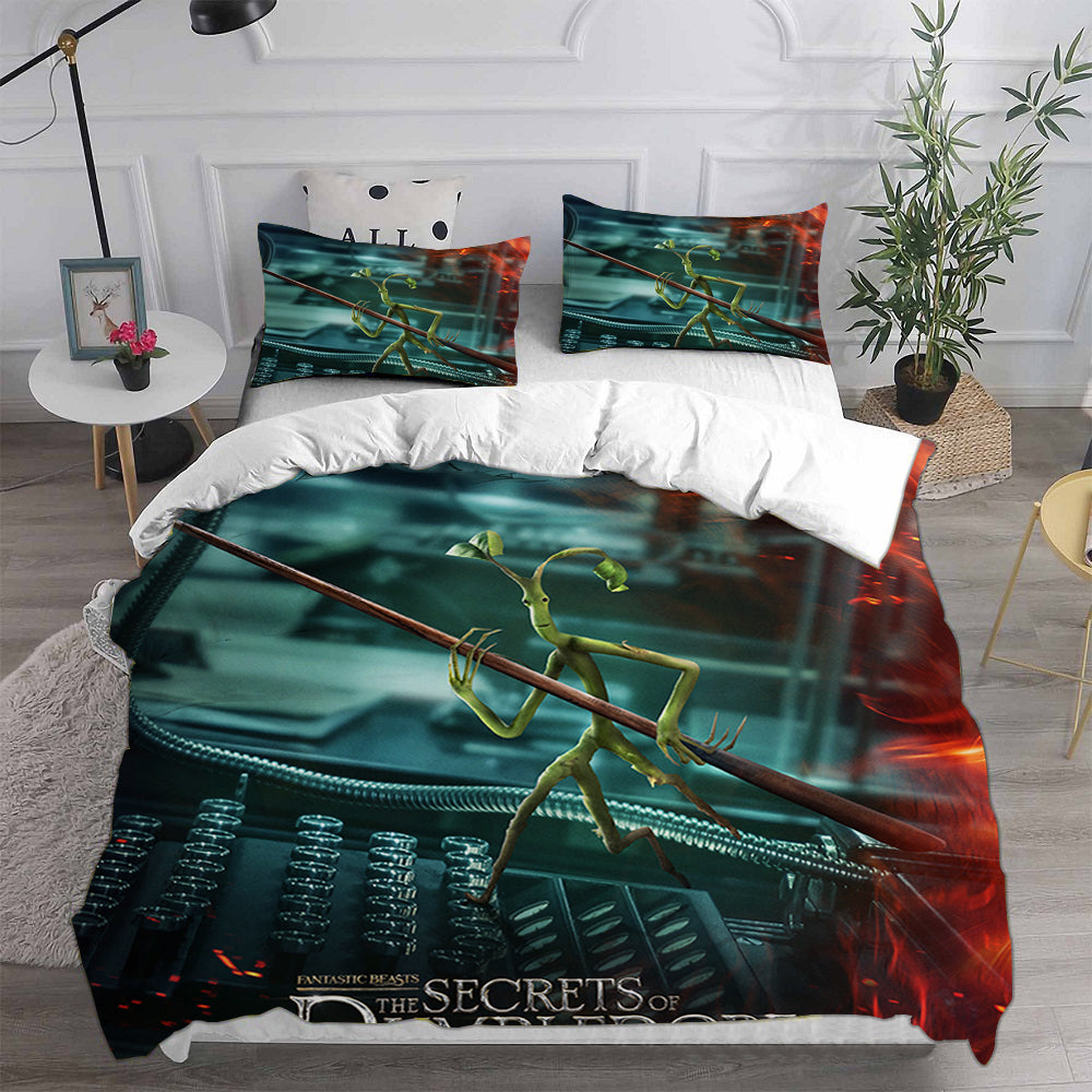 Fantastic Beasts The Secrets of Dumbledore Cosplay Bedding Set Duvet Cover Pillowcases Halloween Home Decor