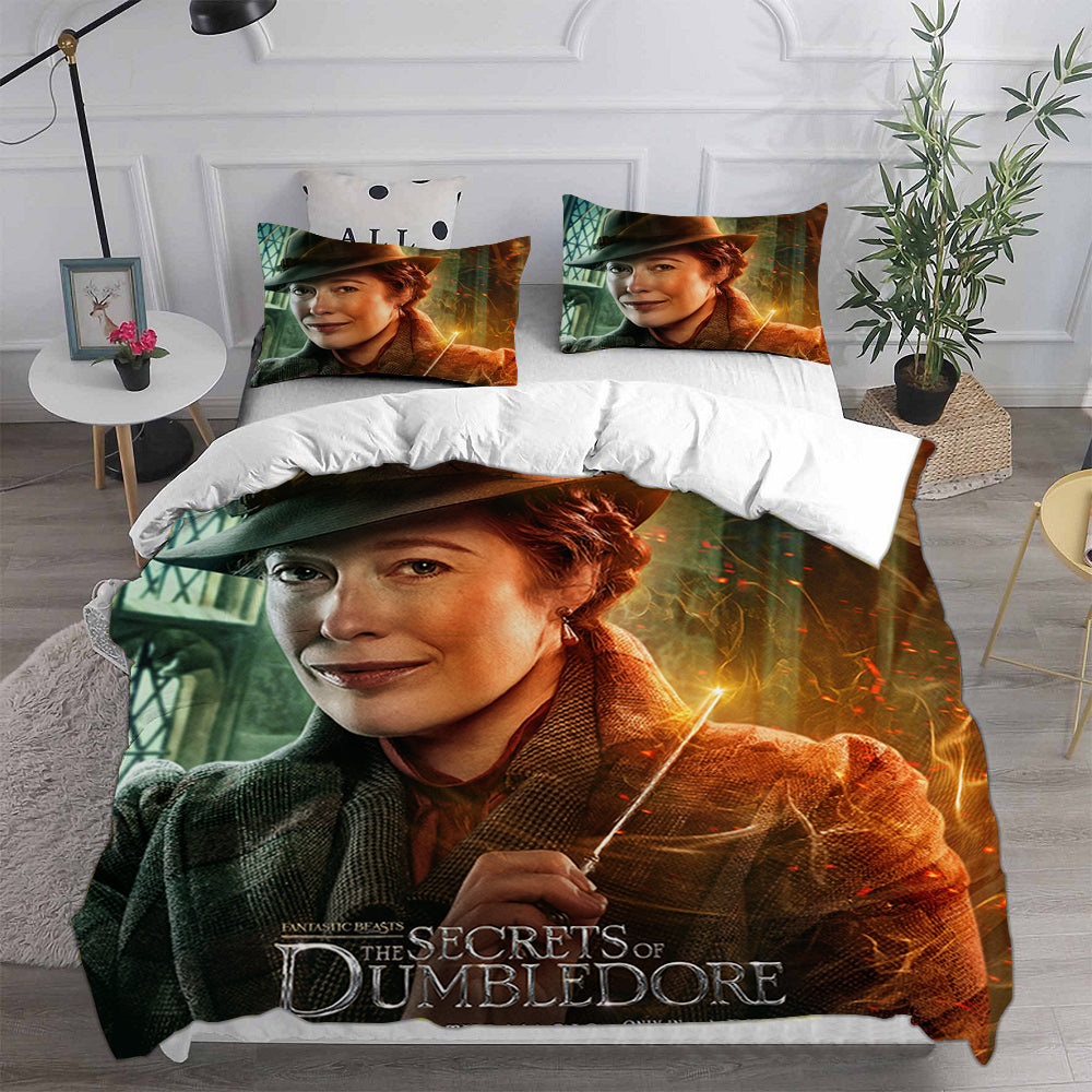 Fantastic Beasts The Secrets of Dumbledore Cosplay Bedding Set Duvet Cover Pillowcases Halloween Home Decor