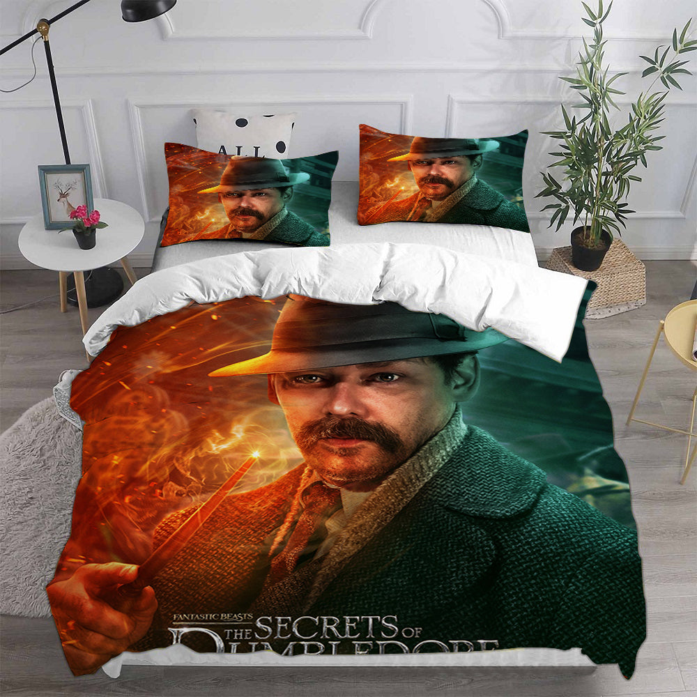 Fantastic Beasts The Secrets of Dumbledore Cosplay Bedding Set Duvet Cover Pillowcases Halloween Home Decor