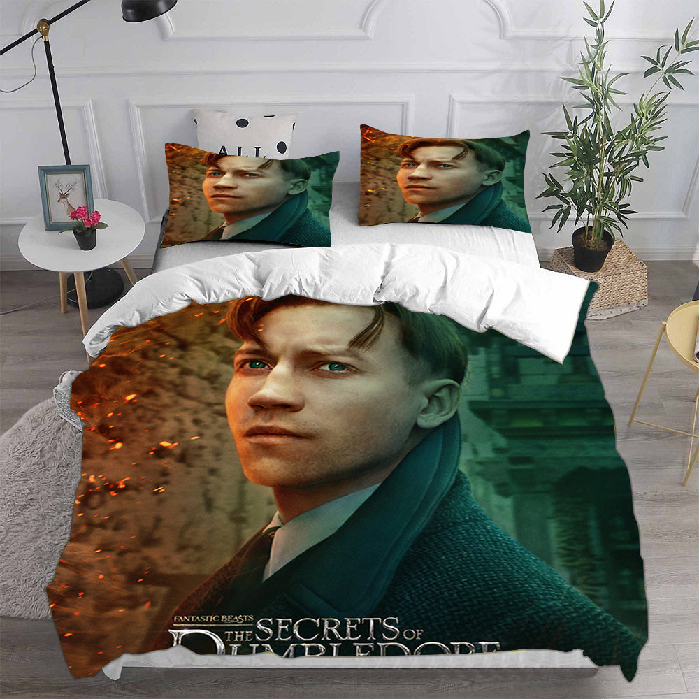 Fantastic Beasts The Secrets of Dumbledore Cosplay Bedding Set Duvet Cover Pillowcases Halloween Home Decor
