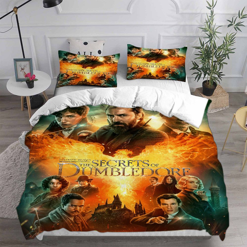 Fantastic Beasts The Secrets of Dumbledore Cosplay Bedding Set Duvet Cover Pillowcases Halloween Home Decor