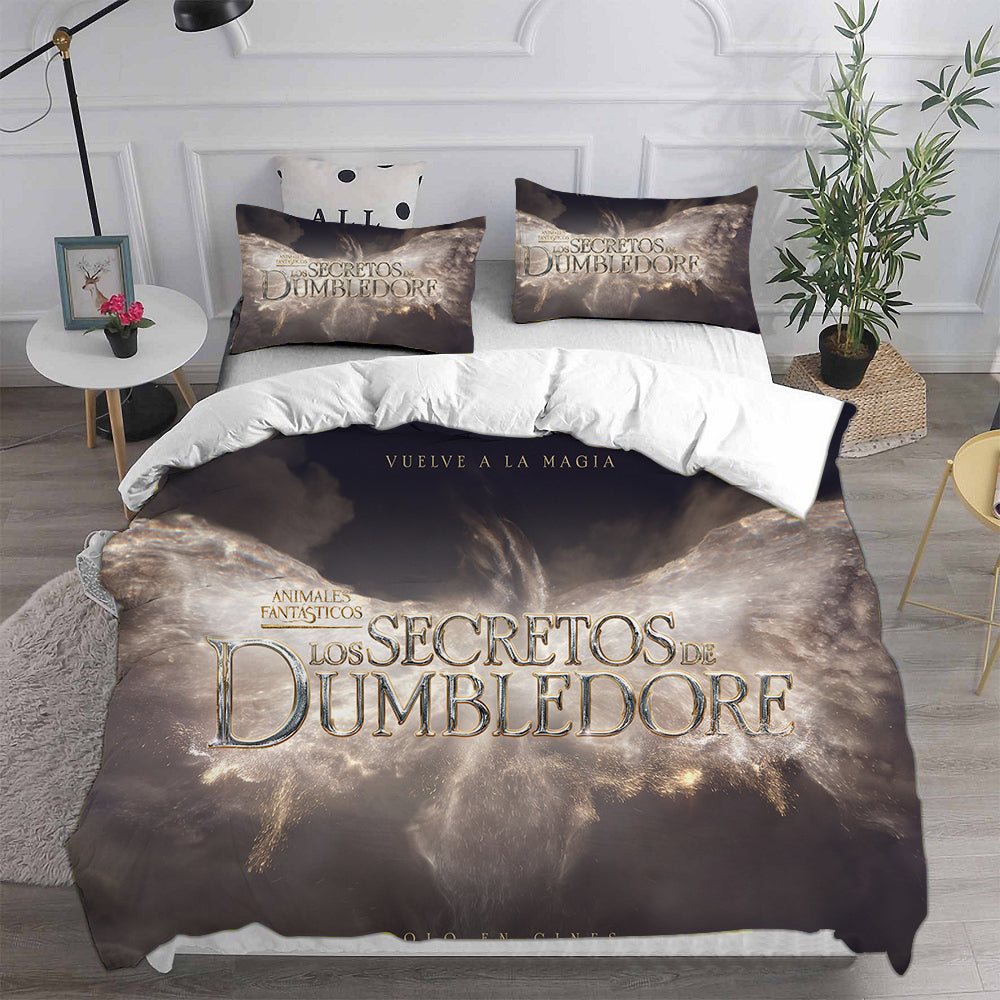Fantastic Beasts The Secrets of Dumbledore Cosplay Bedding Set Duvet Cover Pillowcases Halloween Home Decor