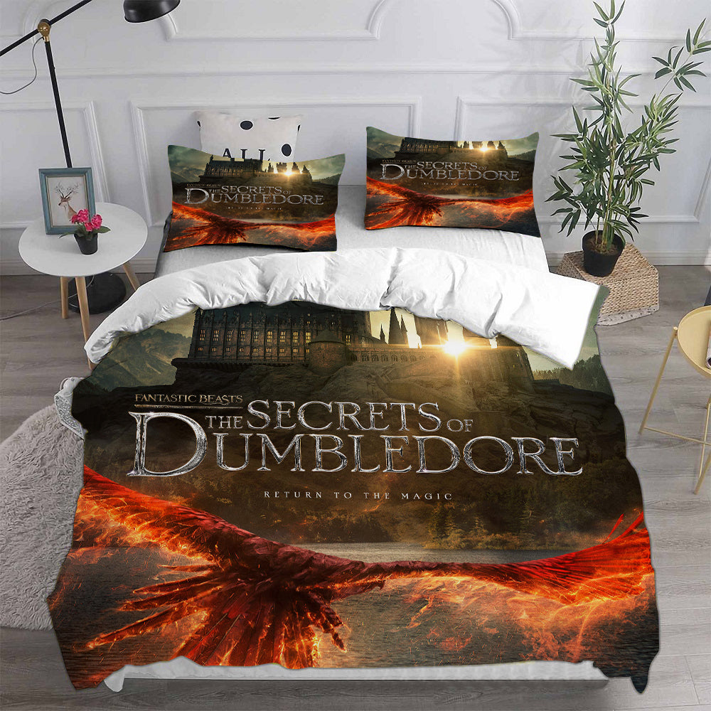 Fantastic Beasts The Secrets of Dumbledore Cosplay Bedding Set Duvet Cover Pillowcases Halloween Home Decor