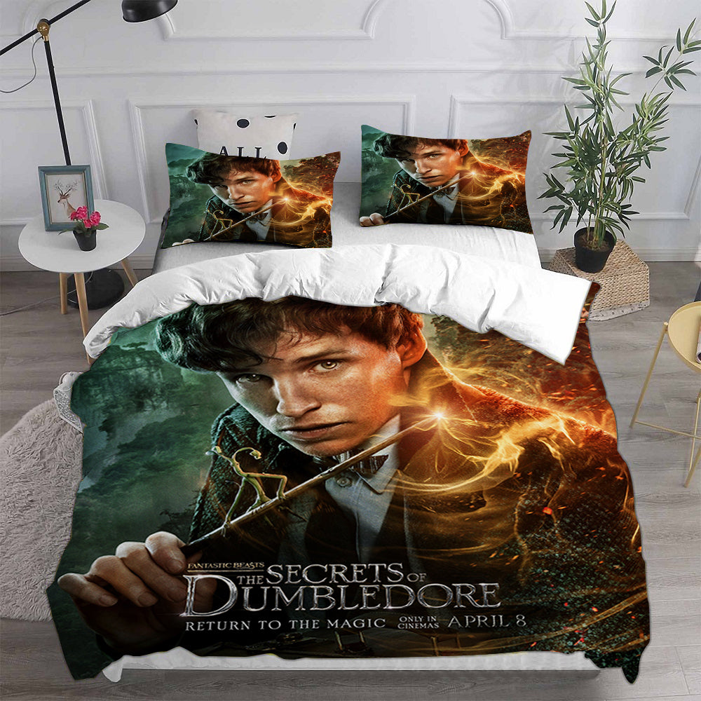 Fantastic Beasts The Secrets of Dumbledore Cosplay Bedding Set Duvet Cover Pillowcases Halloween Home Decor