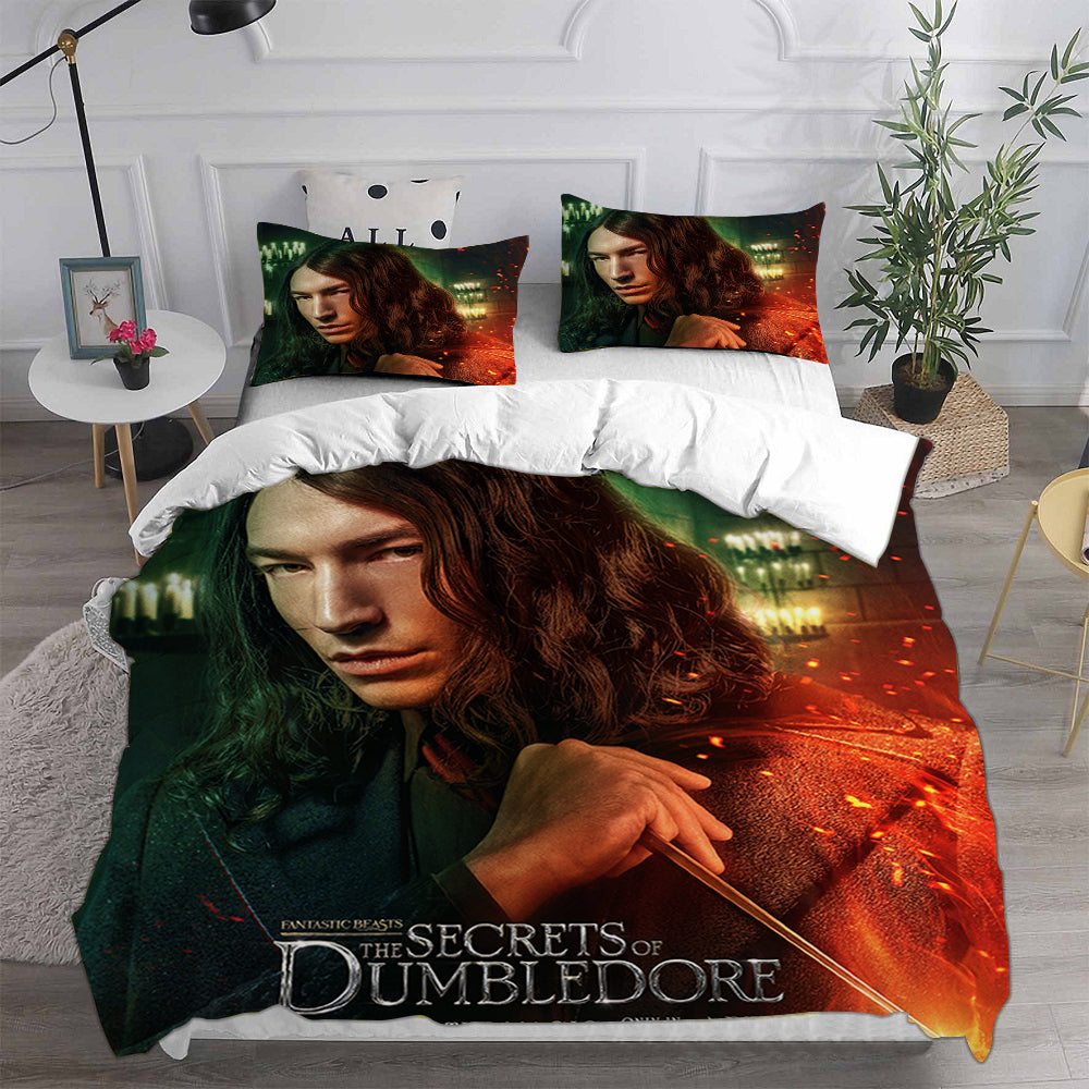 Fantastic Beasts The Secrets of Dumbledore Cosplay Bedding Set Duvet Cover Pillowcases Halloween Home Decor