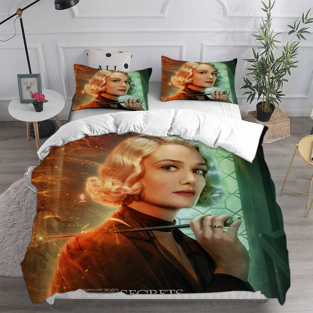 Fantastic Beasts The Secrets of Dumbledore Cosplay Bedding Set Duvet Cover Pillowcases Halloween Home Decor