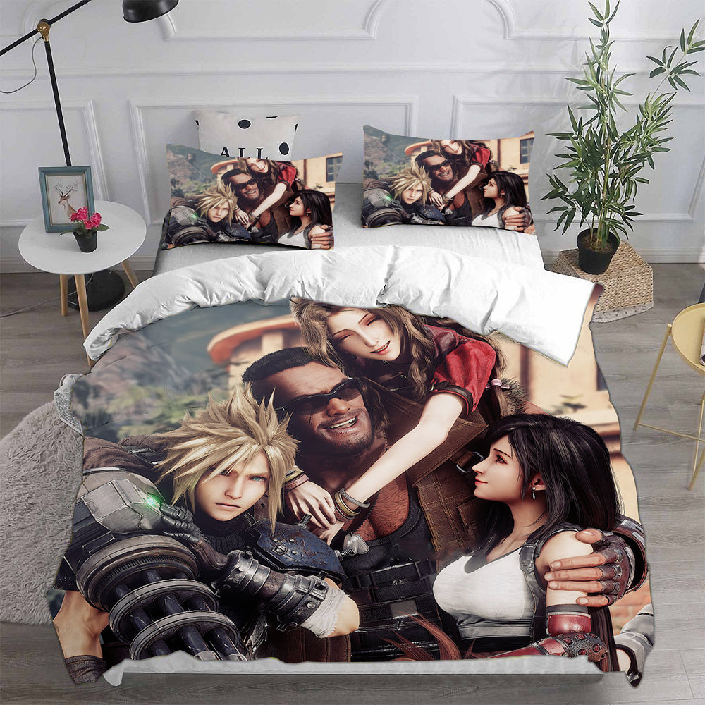 Final Fantasy VII Remake Cosplay Bedding Set Duvet Cover Pillowcases Halloween Home Decor