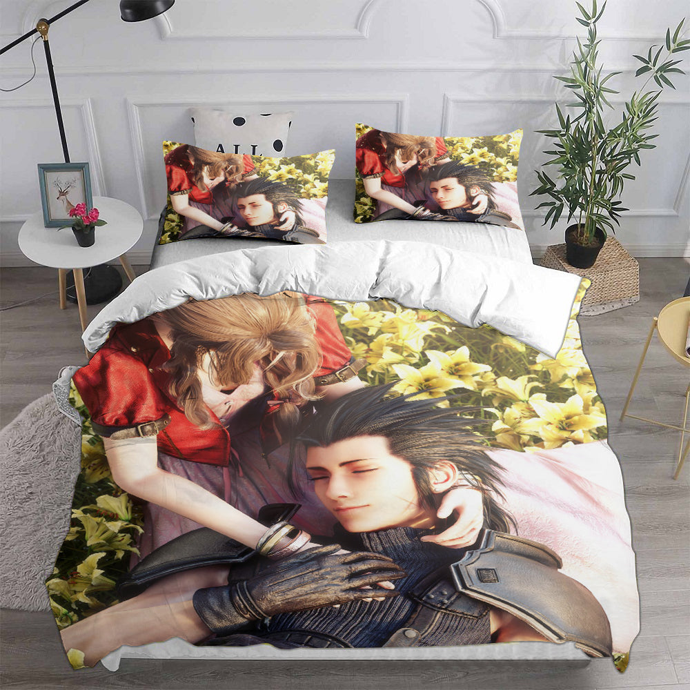 Final Fantasy VII Remake Cosplay Bedding Set Duvet Cover Pillowcases Halloween Home Decor