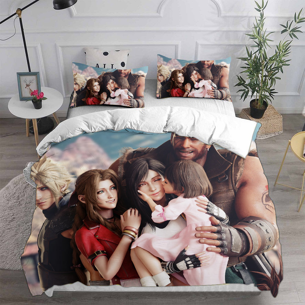 Final Fantasy VII Remake Cosplay Bedding Set Duvet Cover Pillowcases Halloween Home Decor