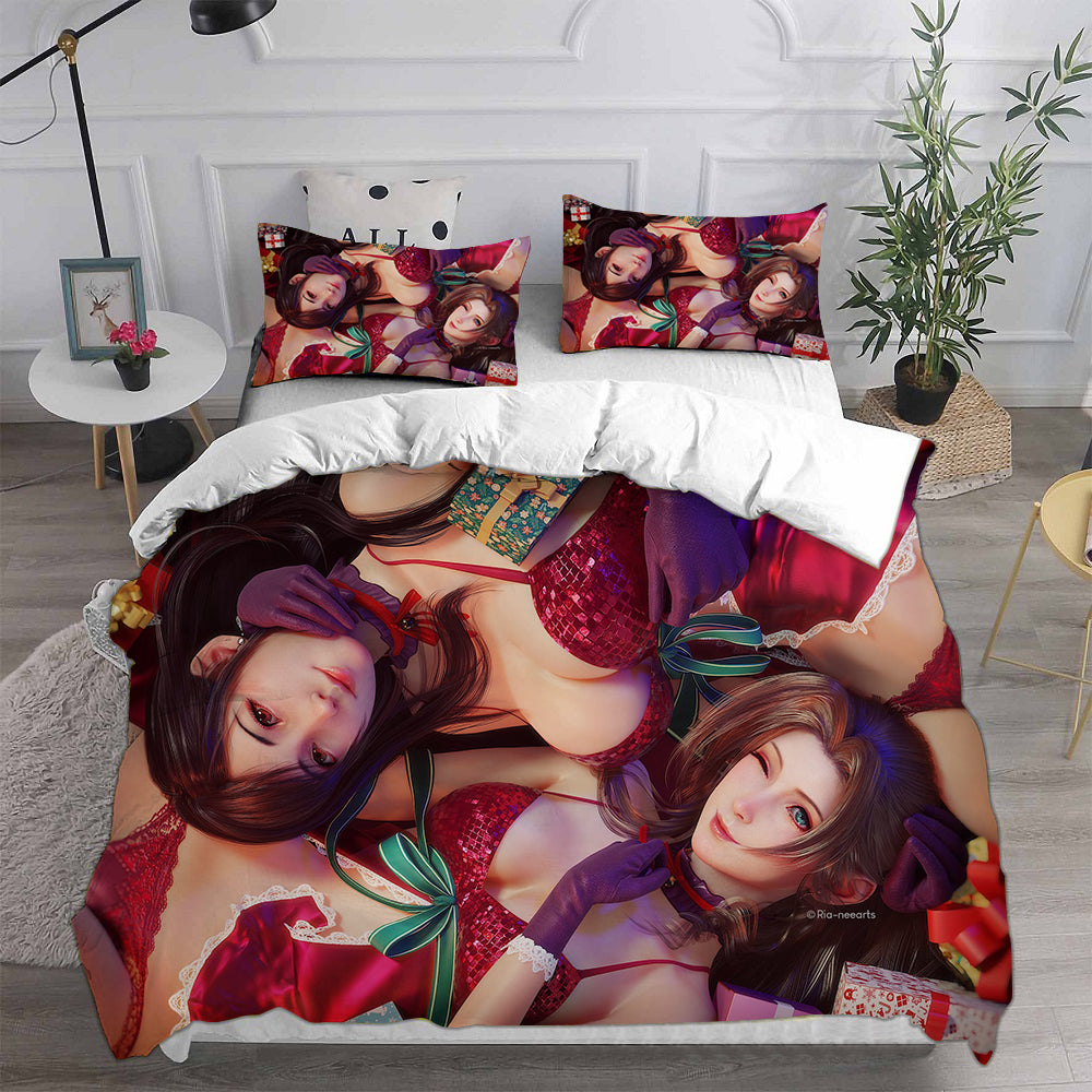 Final Fantasy VII Remake Cosplay Bedding Set Duvet Cover Pillowcases Halloween Home Decor
