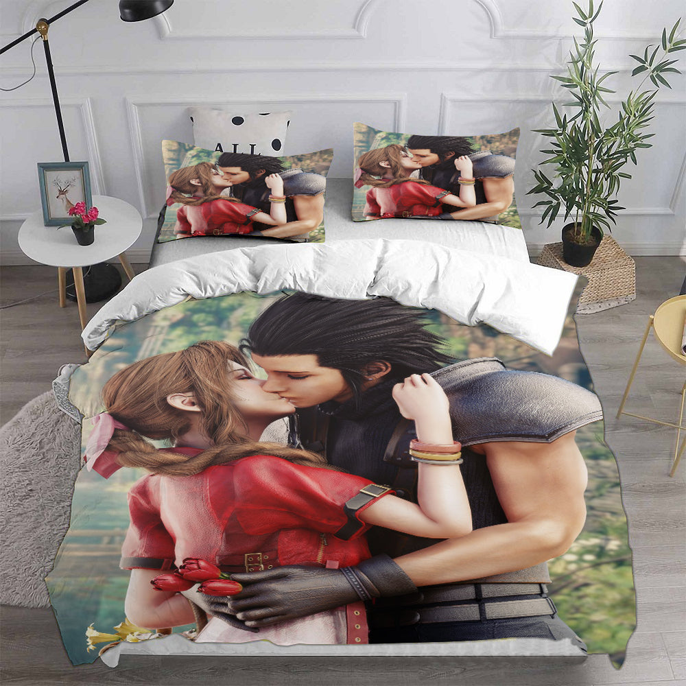 Final Fantasy VII Remake Cosplay Bedding Set Duvet Cover Pillowcases Halloween Home Decor