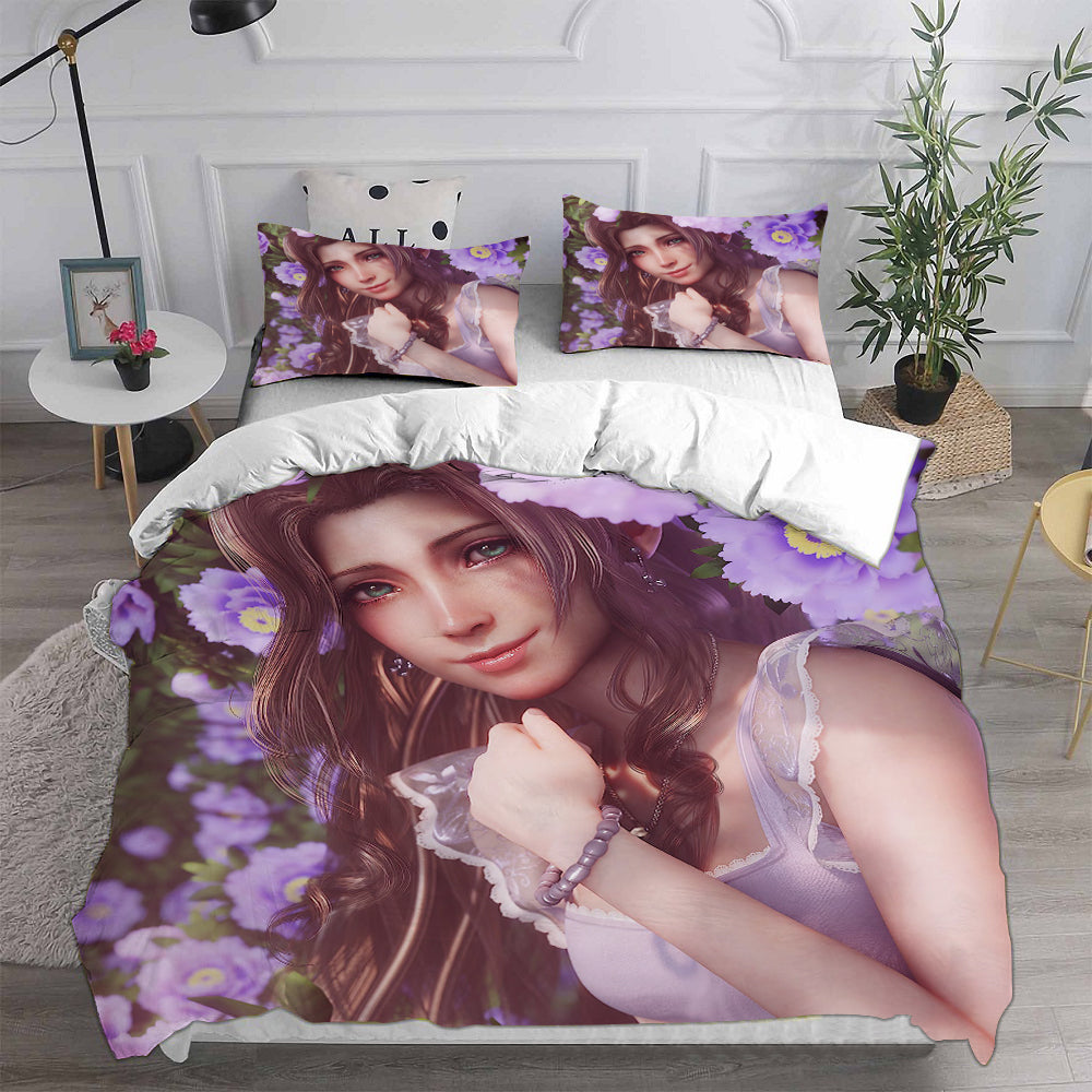 Final Fantasy VII Remake Cosplay Bedding Set Duvet Cover Pillowcases Halloween Home Decor