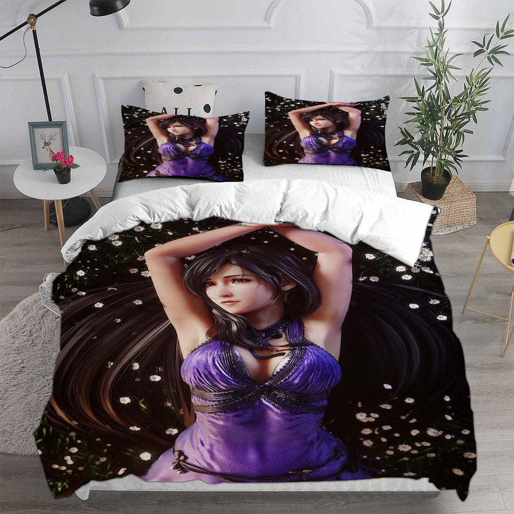Final Fantasy VII Remake Cosplay Bedding Set Duvet Cover Pillowcases Halloween Home Decor