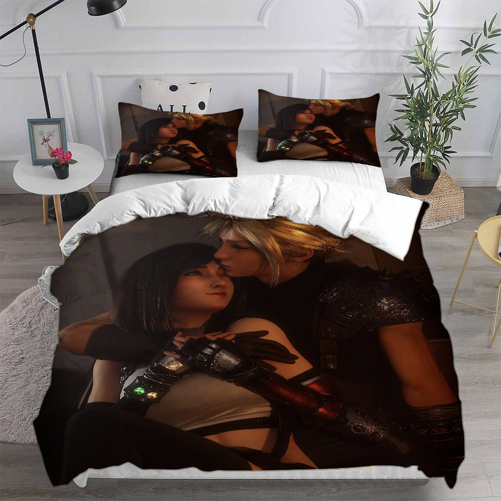 Final Fantasy VII Remake Cosplay Bedding Set Duvet Cover Pillowcases Halloween Home Decor