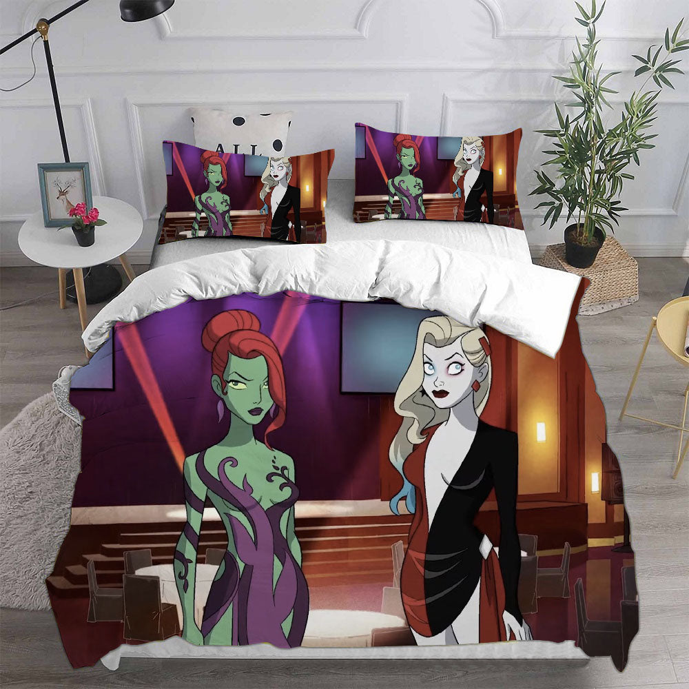 Harley Quinn Season 3 Cosplay Bedding Set Duvet Cover Pillowcases Halloween Home Decor