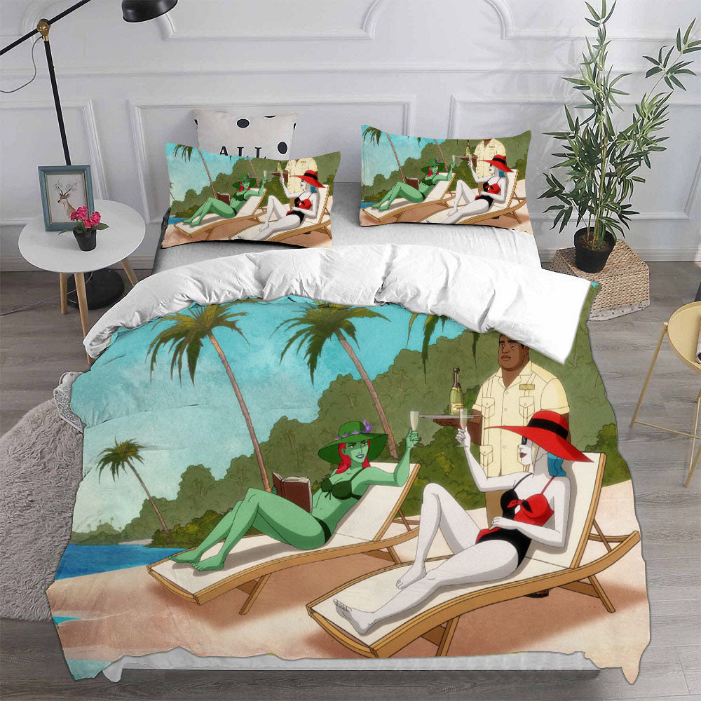 Harley Quinn Season 3 Cosplay Bedding Set Duvet Cover Pillowcases Halloween Home Decor