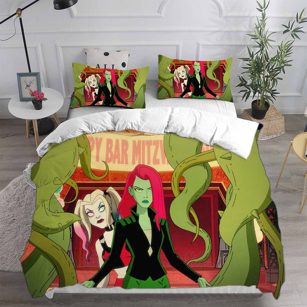 Harley Quinn Season 3 Cosplay Bedding Set Duvet Cover Pillowcases Halloween Home Decor