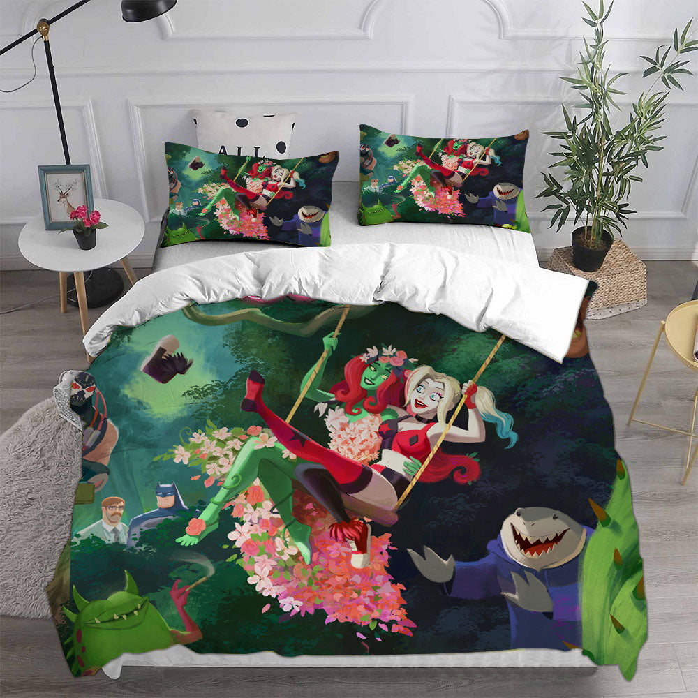 Harley Quinn Season 3 Cosplay Bedding Set Duvet Cover Pillowcases Halloween Home Decor