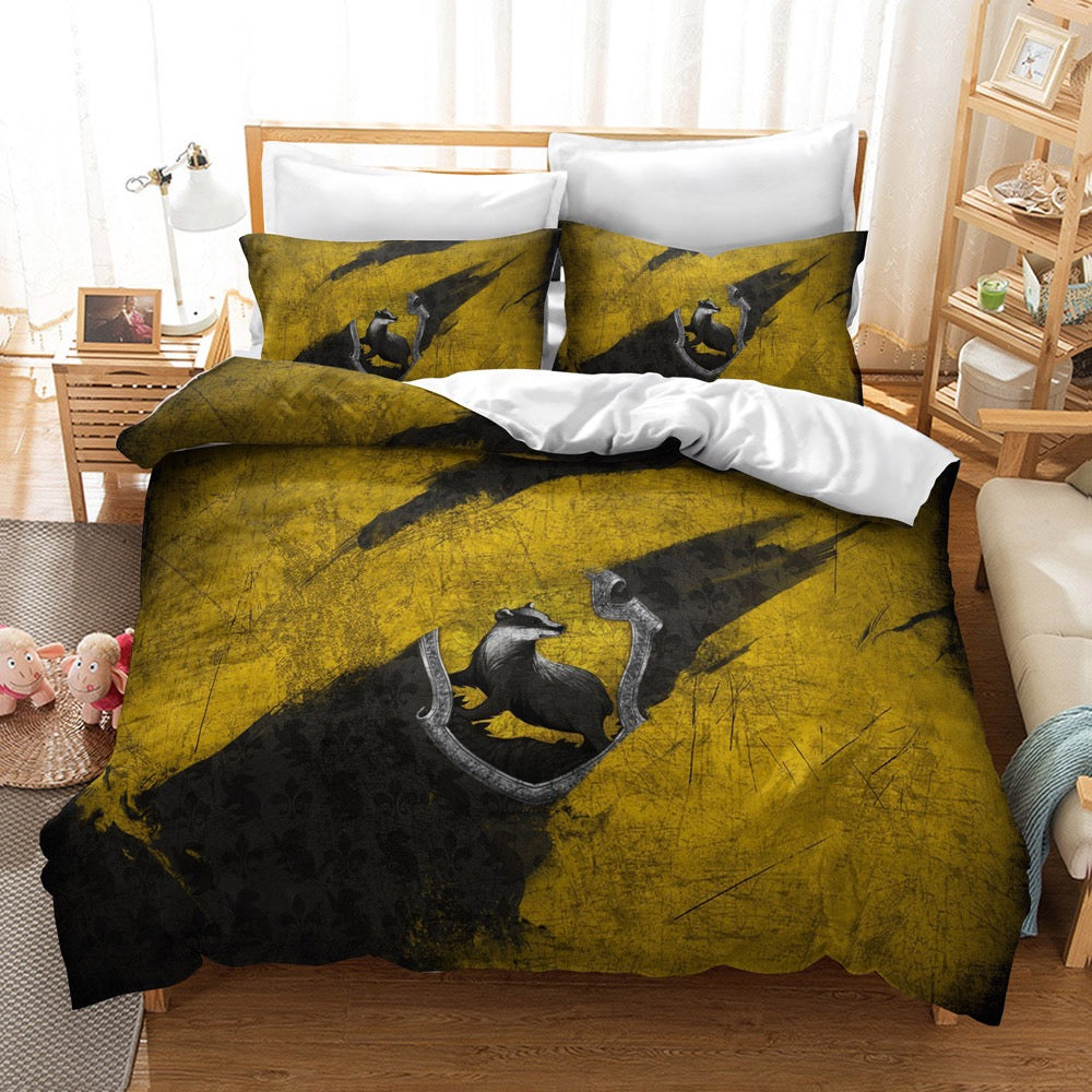 Harry Potter Hogwarts Cosplay Bedding Set Duvet Cover Pillowcases Halloween Home Decor