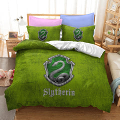 Harry Potter Hogwarts Cosplay Bedding Set Duvet Cover Pillowcases Halloween Home Decor