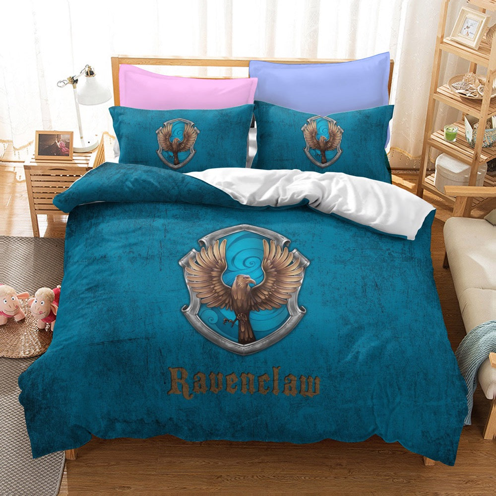 Harry Potter Hogwarts Cosplay Bedding Set Duvet Cover Pillowcases Halloween Home Decor