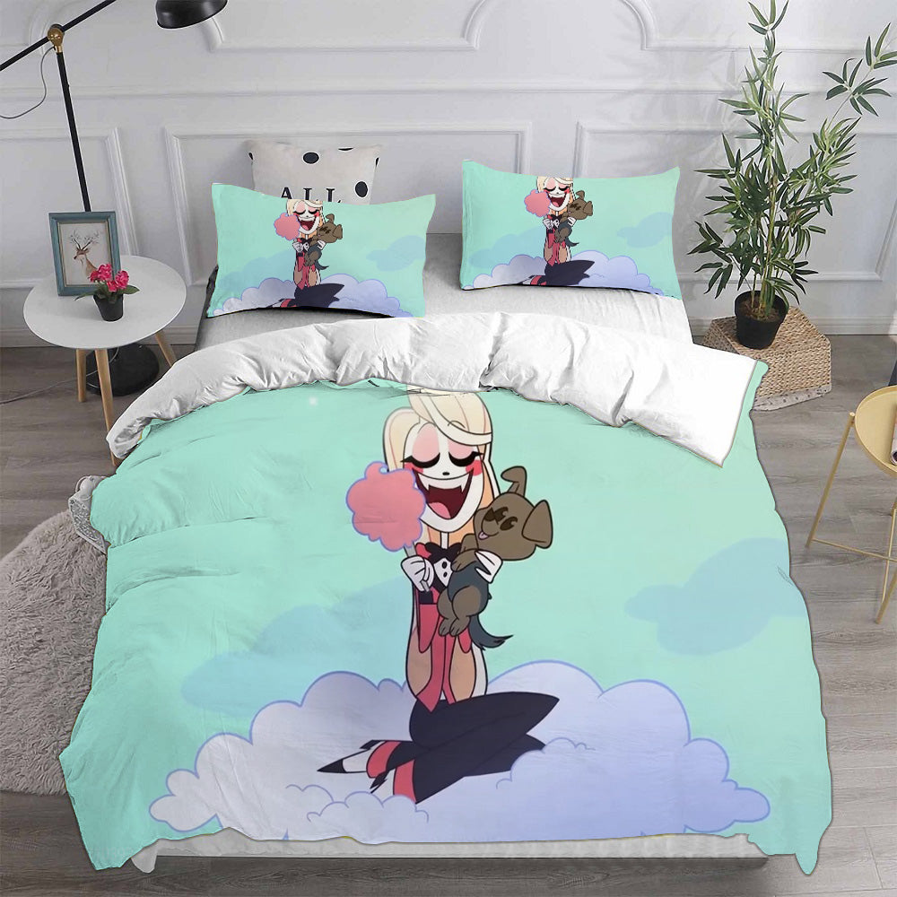 Hazbin Hotel Alastor Cosplay Bedding Set Duvet Cover Pillowcases Halloween Home Decor