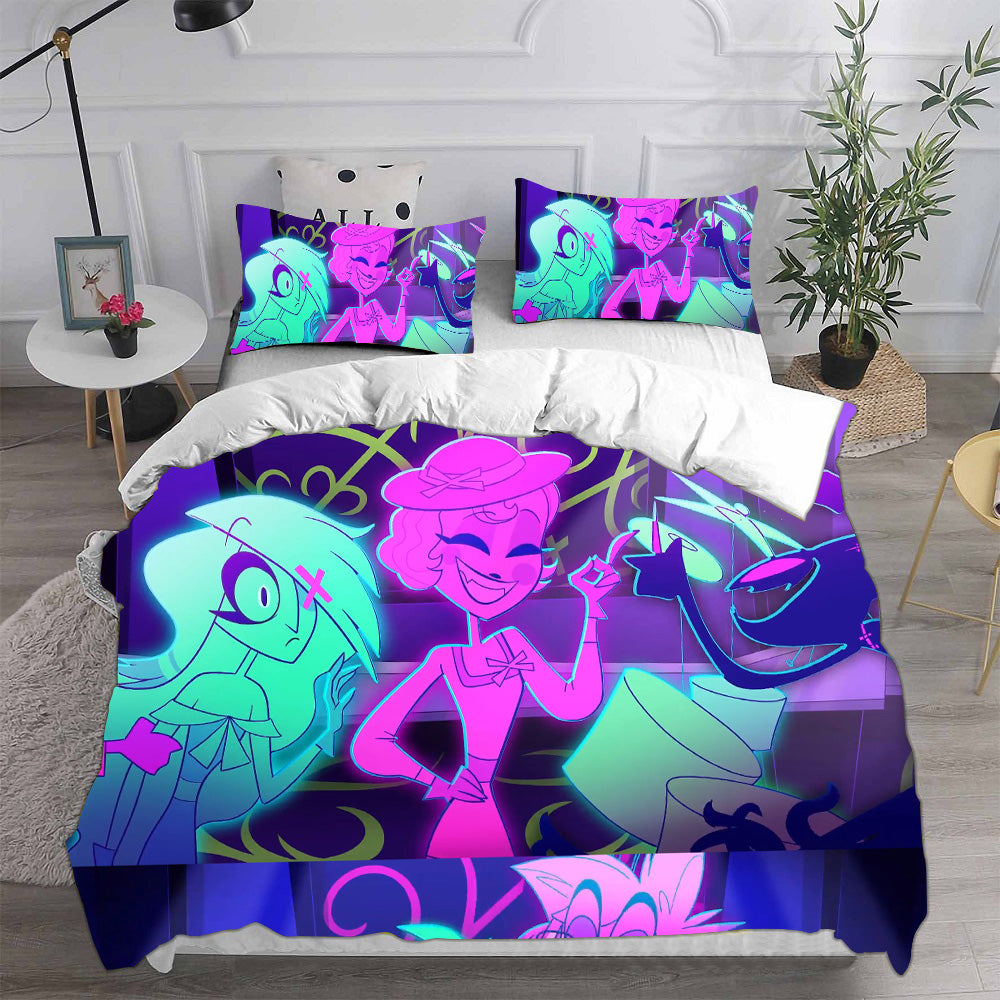 Hazbin Hotel Alastor Cosplay Bedding Set Duvet Cover Pillowcases Halloween Home Decor