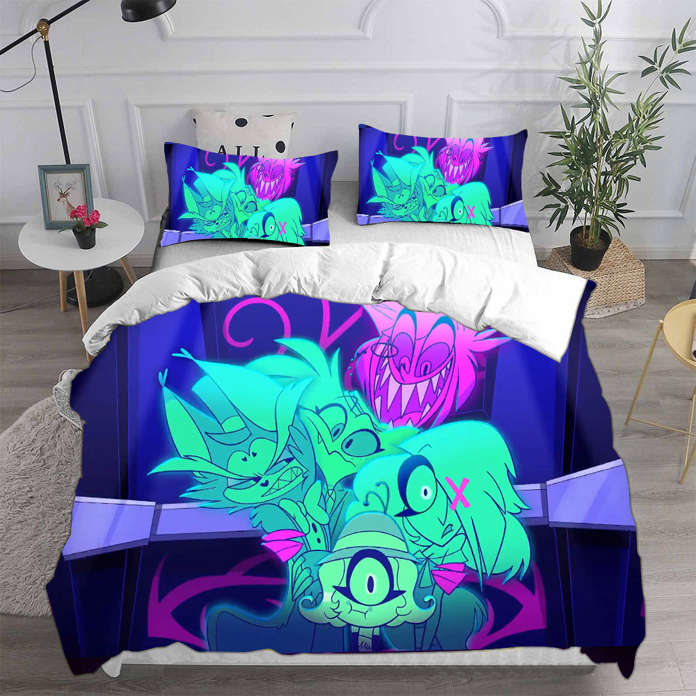 Hazbin Hotel Alastor Cosplay Bedding Set Duvet Cover Pillowcases Halloween Home Decor