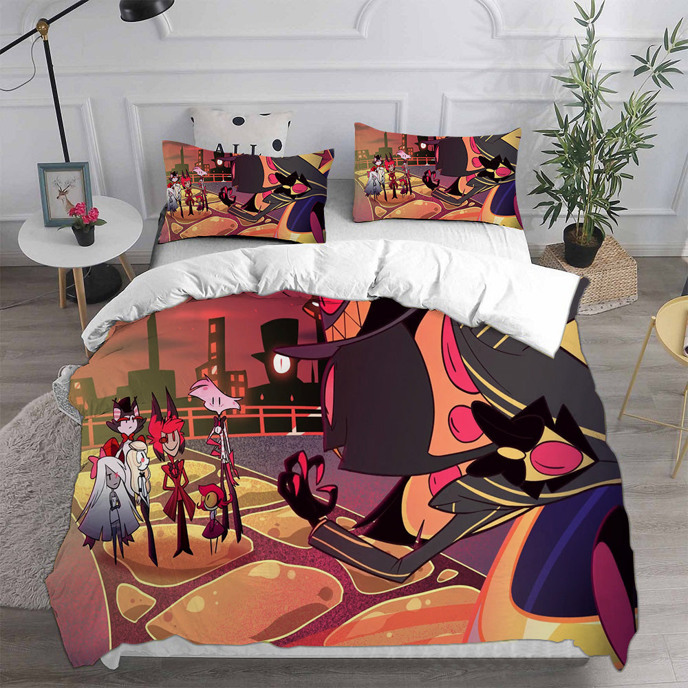 Hazbin Hotel Alastor Cosplay Bedding Set Duvet Cover Pillowcases Halloween Home Decor