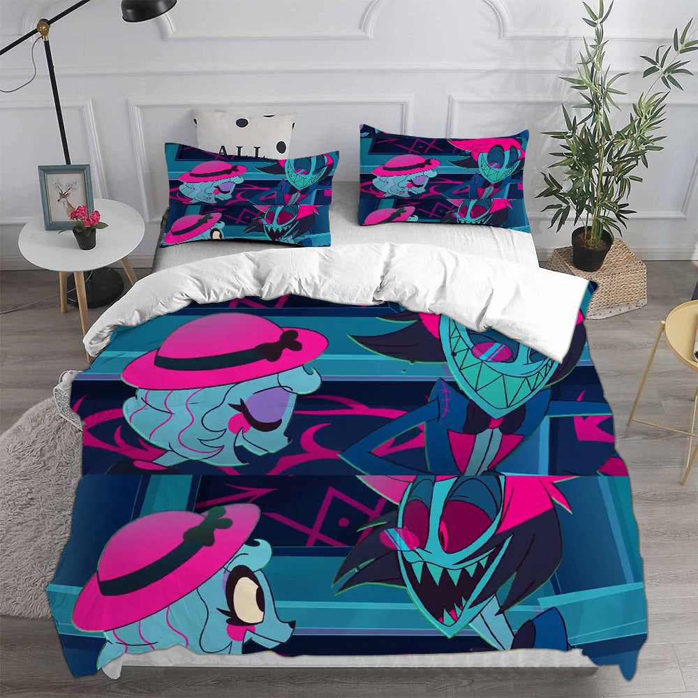 Hazbin Hotel Alastor Cosplay Bedding Set Duvet Cover Pillowcases Halloween Home Decor