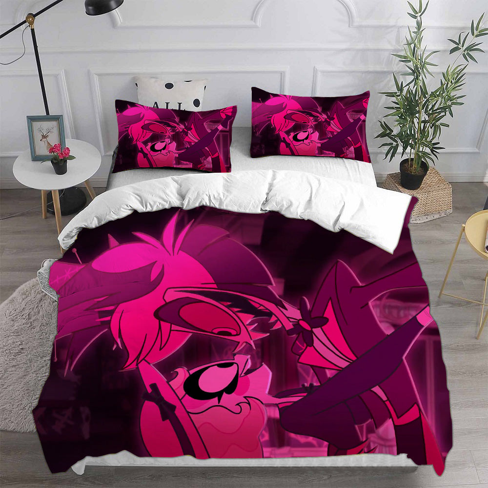 Hazbin Hotel Alastor Cosplay Bedding Set Duvet Cover Pillowcases Halloween Home Decor