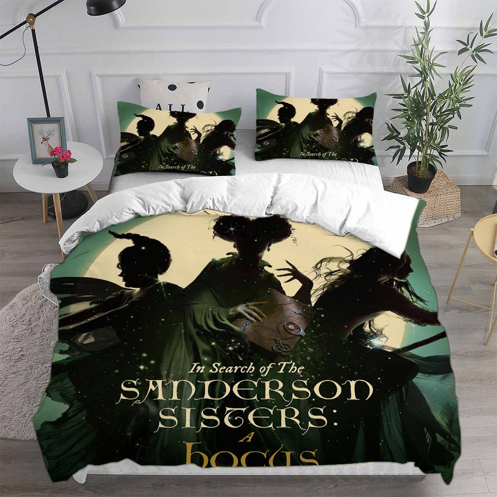 Hocus Pocus 2 Cosplay Bedding Set Duvet Cover Pillowcases Halloween Home Decor