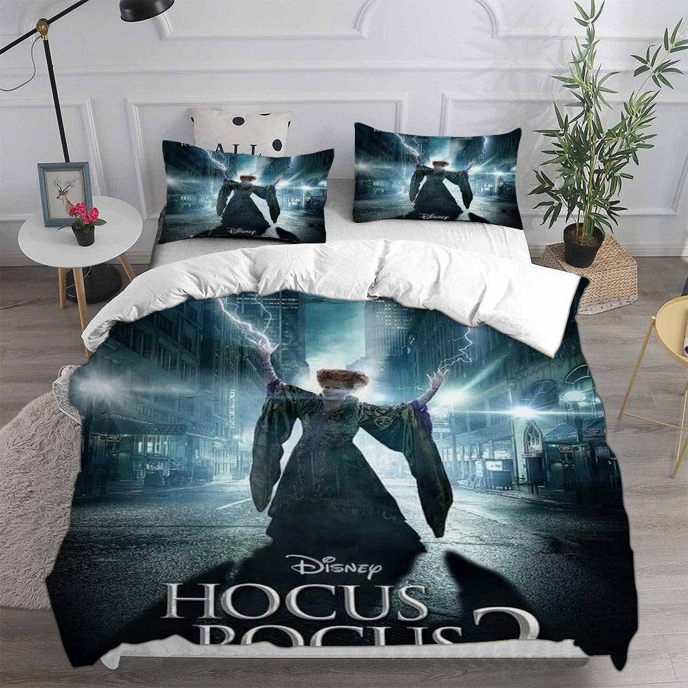 Hocus Pocus 2 Cosplay Bedding Set Duvet Cover Pillowcases Halloween Home Decor