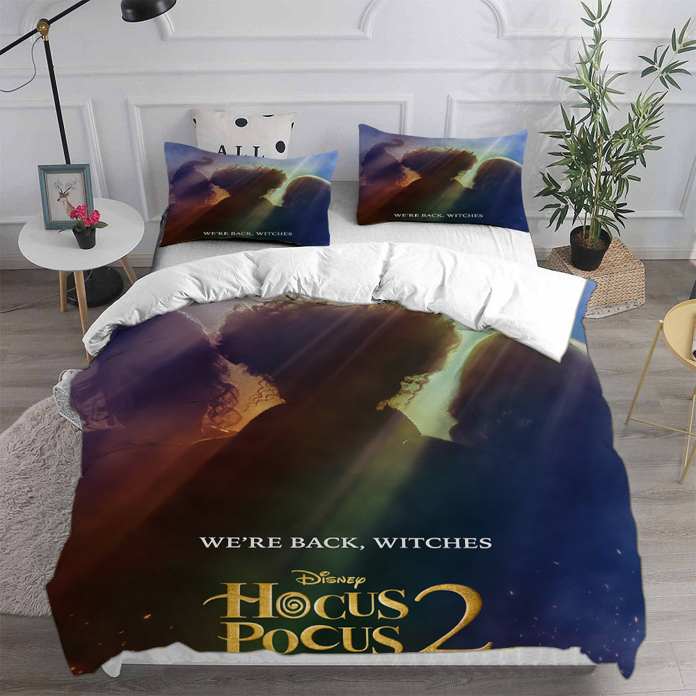 Hocus Pocus 2 Cosplay Bedding Set Duvet Cover Pillowcases Halloween Home Decor