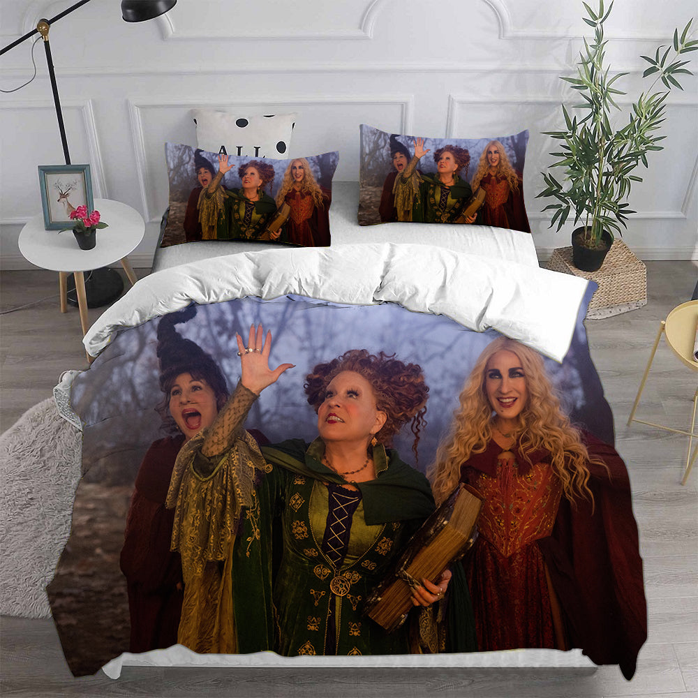 Hocus Pocus 2 Cosplay Bedding Set Duvet Cover Pillowcases Halloween Home Decor