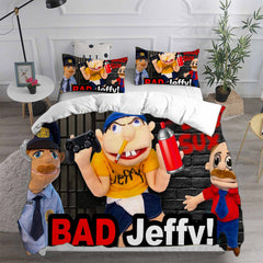 Jeffy Cosplay Bedding Set Duvet Cover Pillowcases Halloween Home Decor