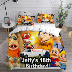 Jeffy Cosplay Bedding Set Duvet Cover Pillowcases Halloween Home Decor