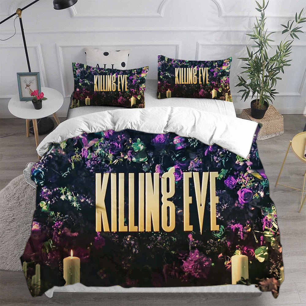 Killing Eve Cosplay Bedding Set Duvet Cover Pillowcases Halloween Home Decor