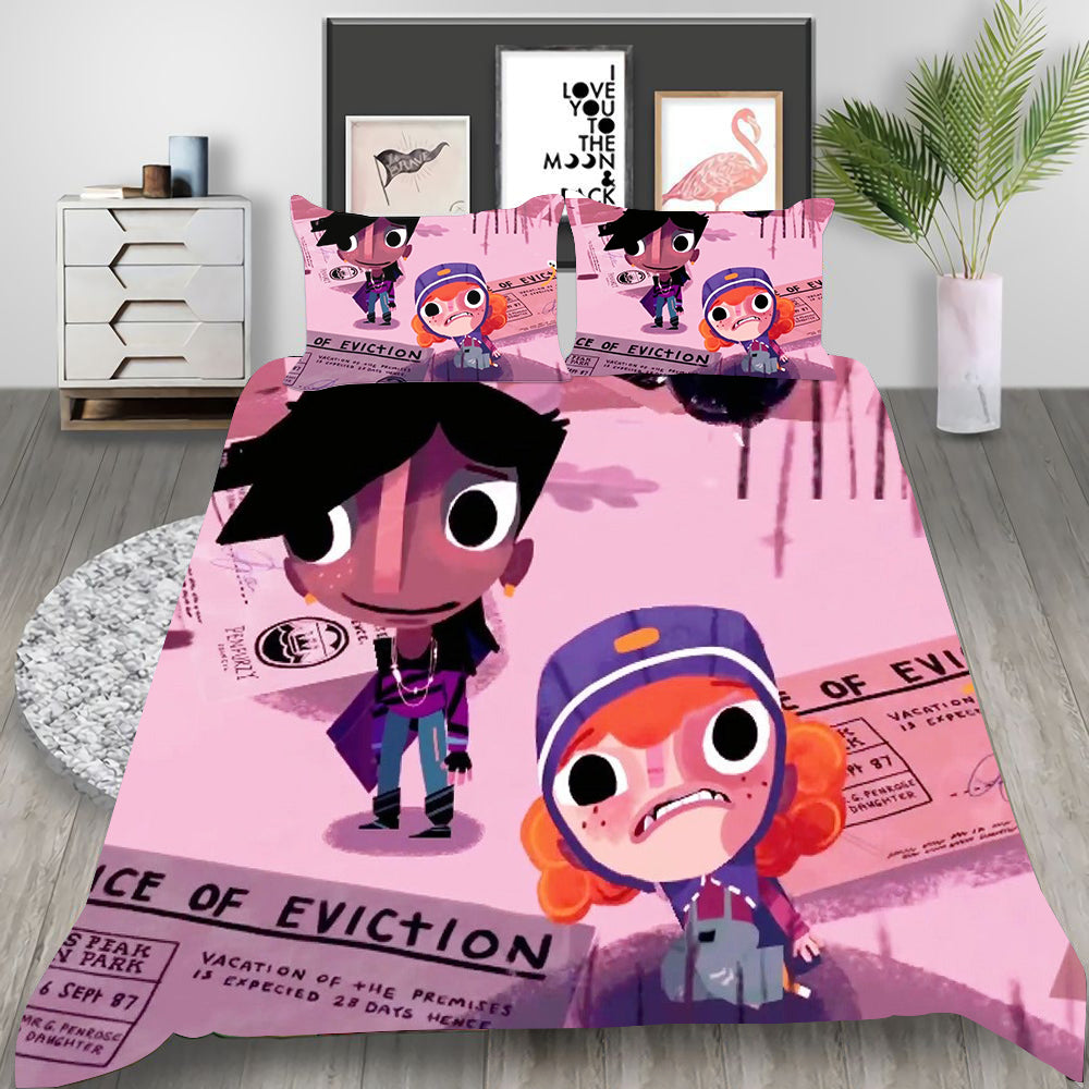 Knights and Bikes Cosplay Bedding Set Duvet Cover Pillowcases Halloween Home Decor