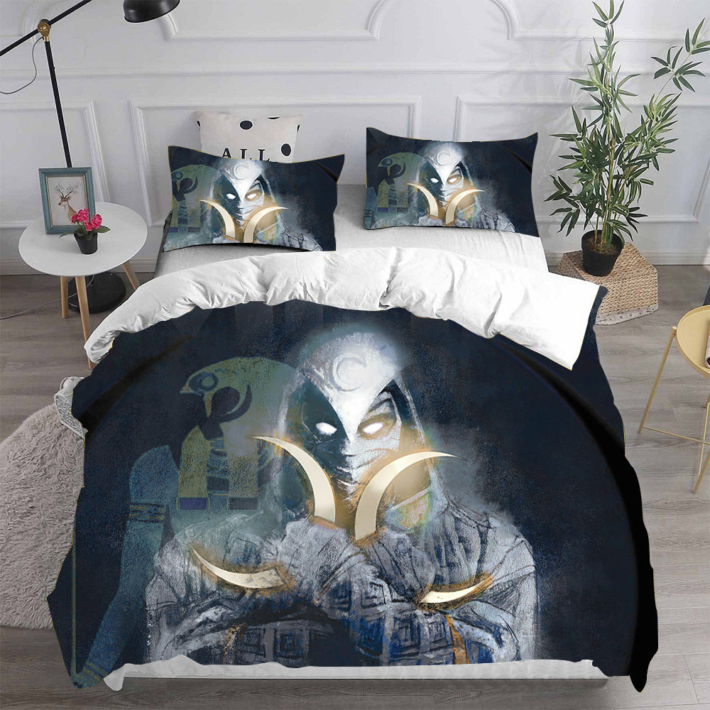 Moon Knight Cosplay Bedding Set Duvet Cover Pillowcases Halloween Home Decor