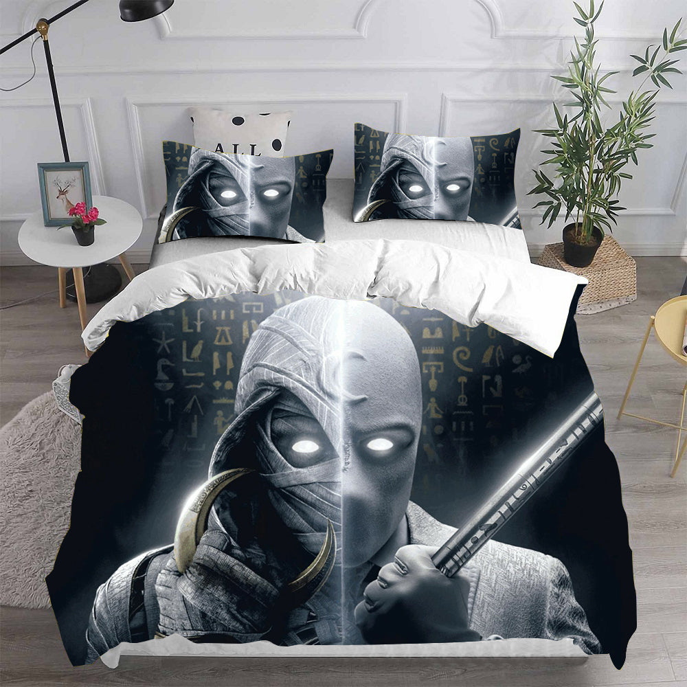 Moon Knight Cosplay Bedding Set Duvet Cover Pillowcases Halloween Home Decor