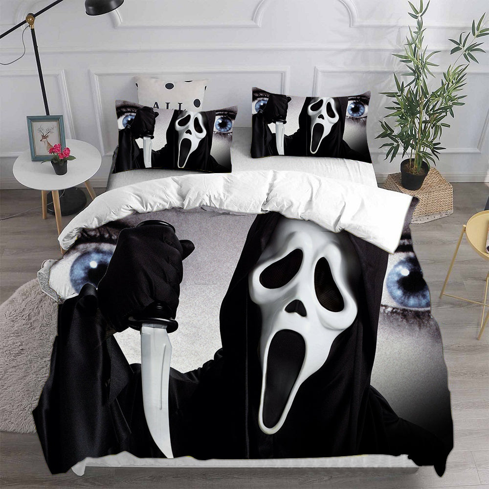 Scream Horror Movie Cosplay Bedding Set Duvet Cover Pillowcases Halloween Home Decor