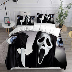 Scream Horror Movie Cosplay Bedding Set Duvet Cover Pillowcases Halloween Home Decor